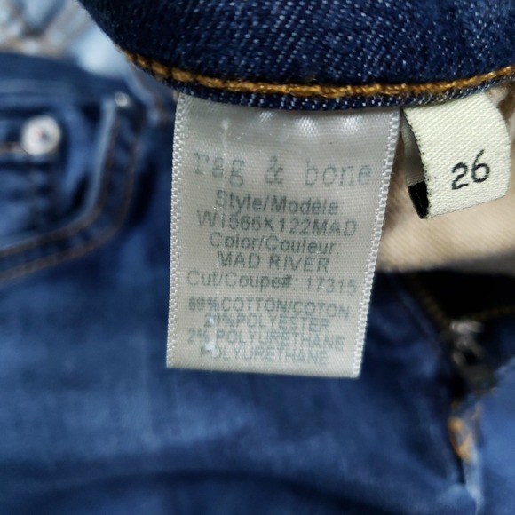Rag & Bone Jeans Womens 26 Blue 10 Inch Ankle Skinny Mad River Mid Rise Stretch - Picture 12 of 16